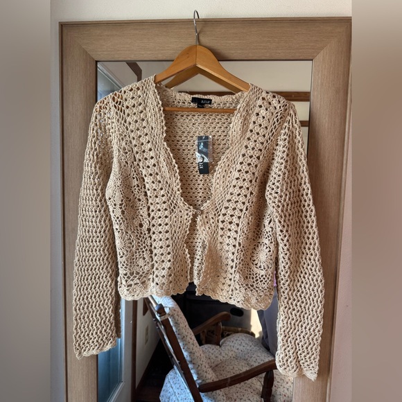 a.n.a Sweaters - Bohemian Style Crochet Cardigan Cotton/Ramie Medium New With Tags